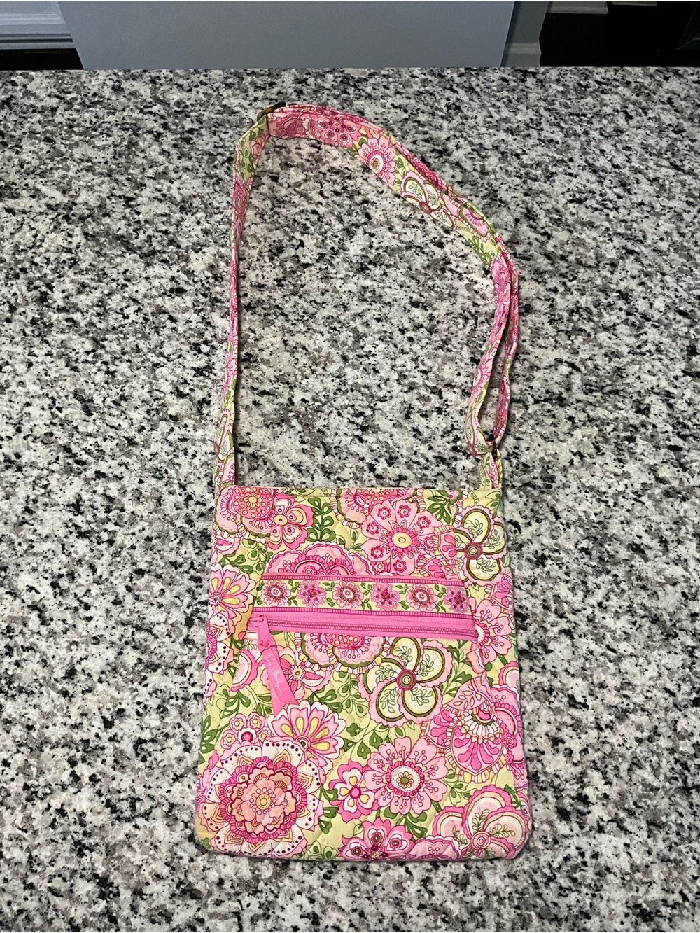 Vera Bradley Petal Pink Floral Crossbody Shoulder Bag